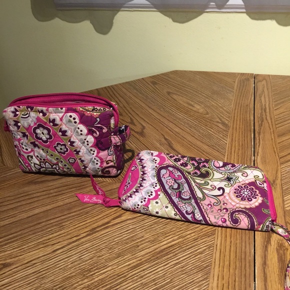 Small cosmetic bag and wristlet wallet
