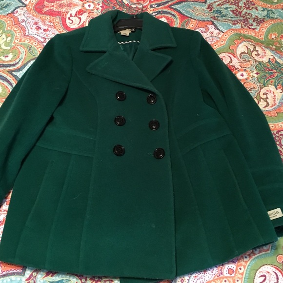 Women's Green Pea coat. Size large