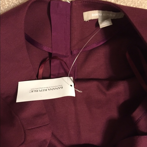 SOLD seamed fit & flare burgundy work dress - Picture 3 of 3