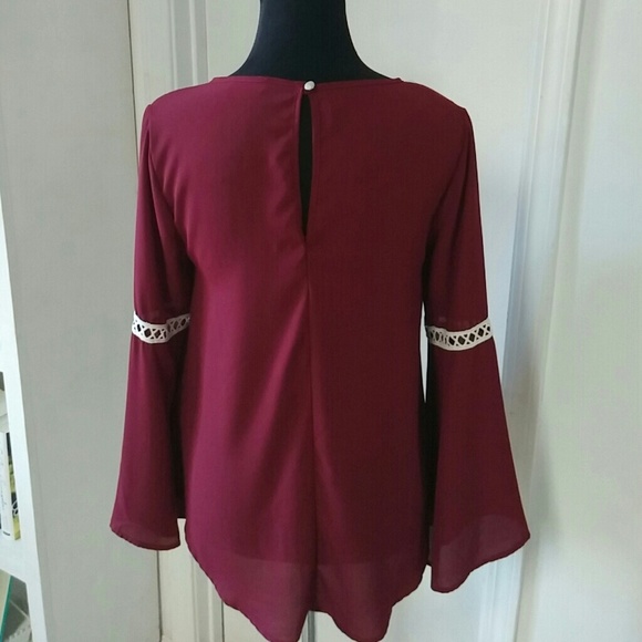 Boutique Burgundy Blouse - Picture 3 of 3