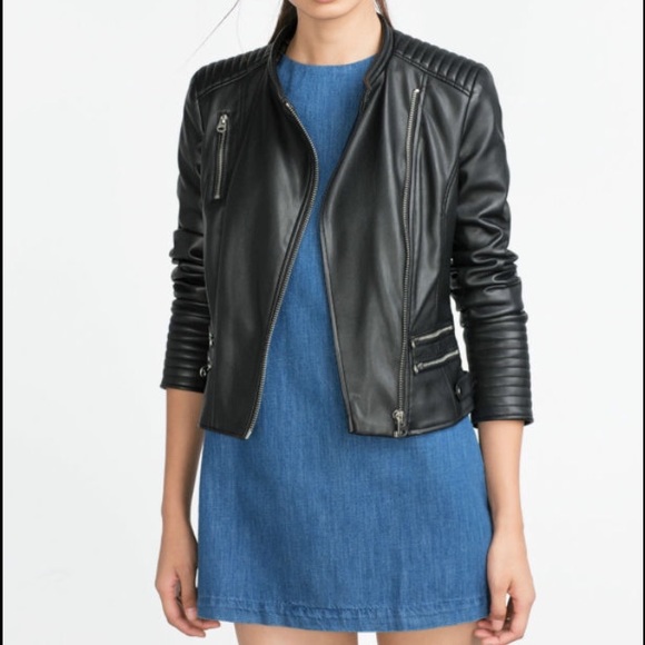 trafaluc leather jacket