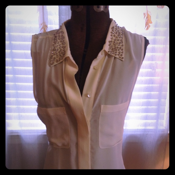 Madewell jewel collared tank