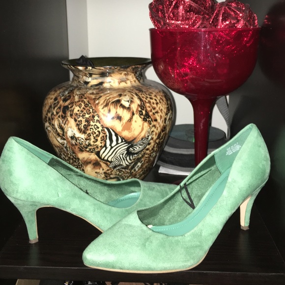 Mint Green Sued Shoes