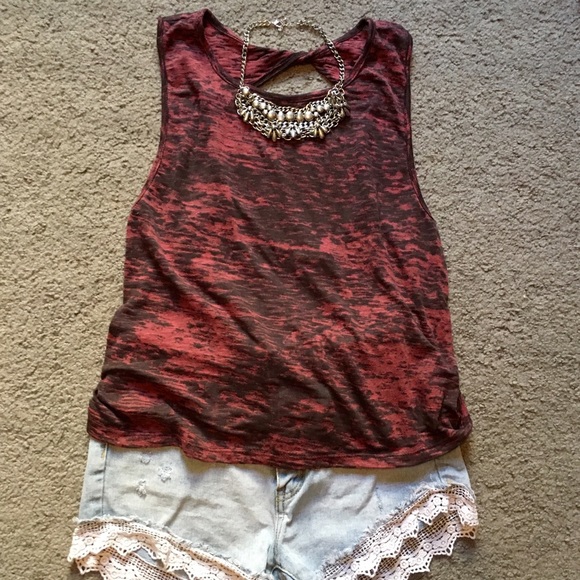 Brass Plum Open Back Tank Top