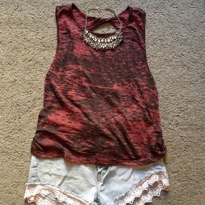 Brass Plum Open Back Tank Top