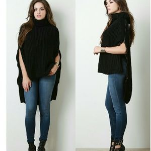 Sweater Poncho also comes in Olive green