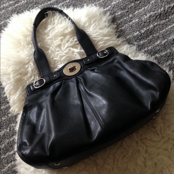 Coach black leather bag