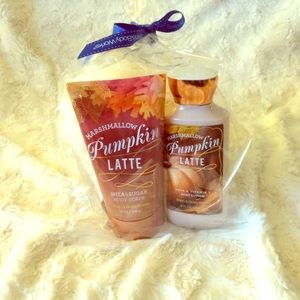Marshmallow pumpkin latte bath and body set