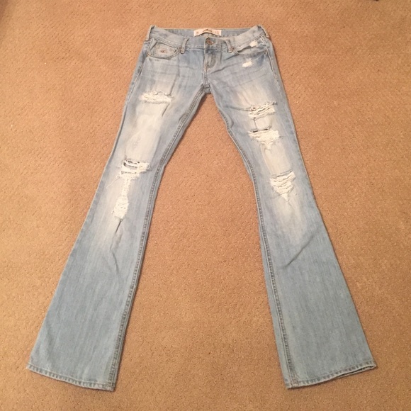 Light colored distressed Hollister jeans