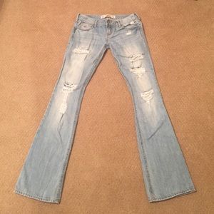 Light colored distressed Hollister jeans