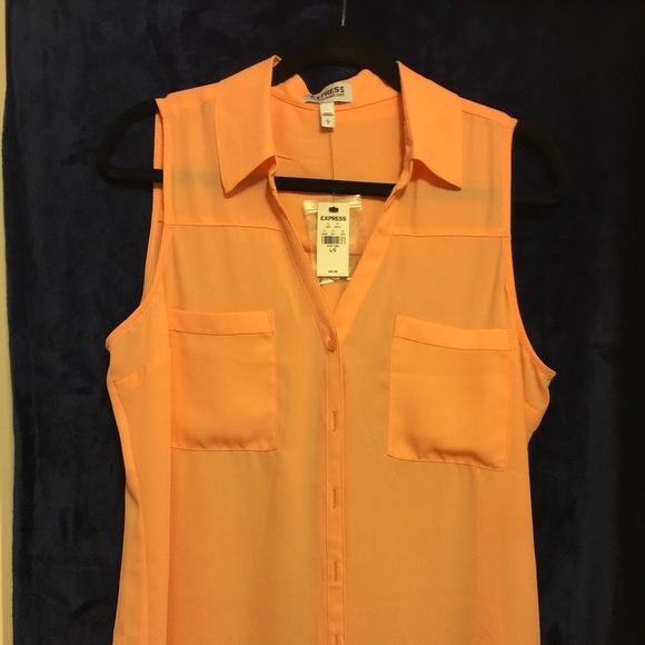 Peach Sleeveless Portofino Top