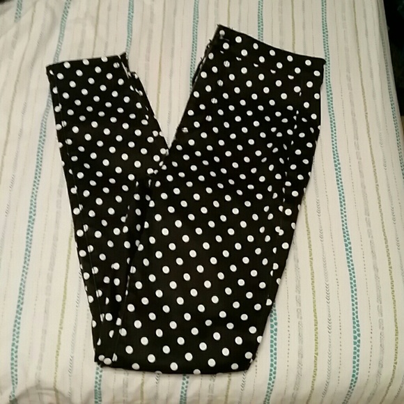 Polka dot skinny jeans