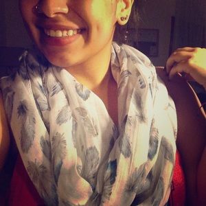 Adorable feather infinity scarf