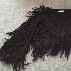 New black funky shaggy sweater super warm