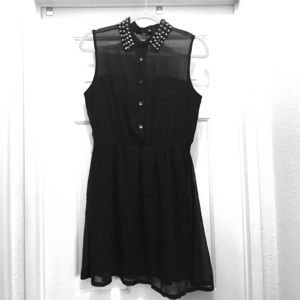 Forever 21 Black Studded Collar Dress