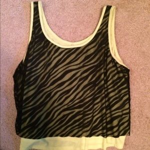 Neon green zebra tank top
