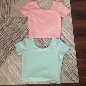 2 American Apparel pastel crop tops