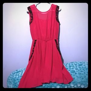 Wine Red/Black Lace Dress