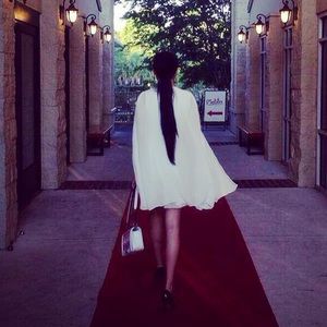 White cape dress