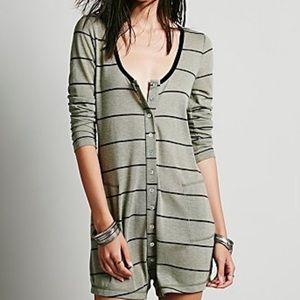 Free People beach long sleeve stripe romper