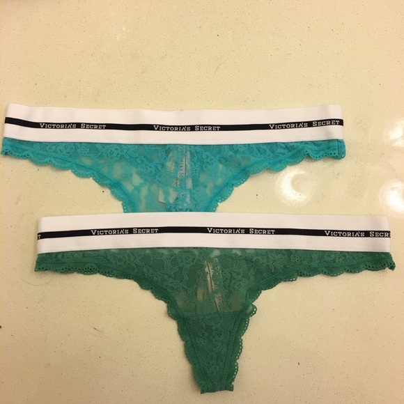 Blue and green Victoria secret thongs