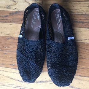 Black Lace Crochet Toms