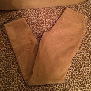 High waisted camel colored corduroy pants