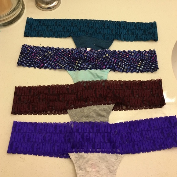 4 pink thongs
