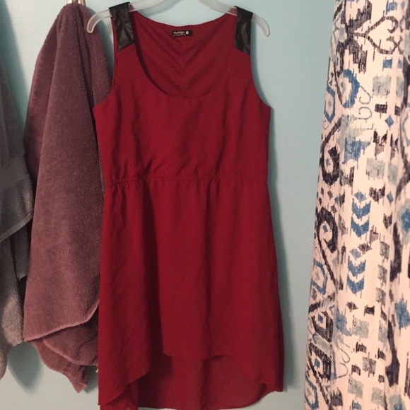 Red Casual High Low