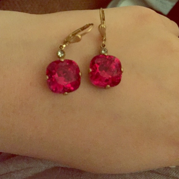Ruby Red Catherine Popesco bracelet & earring set