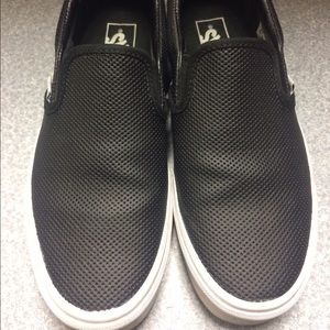 Black Leather Slip Ons