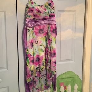 Flowery high-low dress