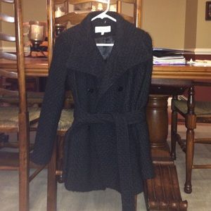A black boule coat