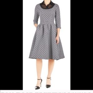 New Eshakti Jacquard Flare Dress