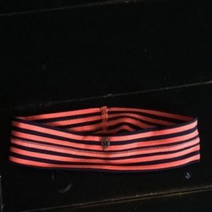 Lululemon orange and black striped headband