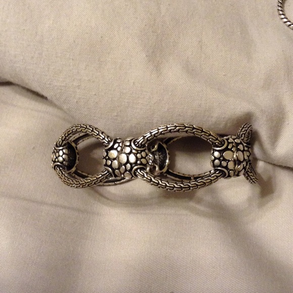 Silver and black stretch bracelet