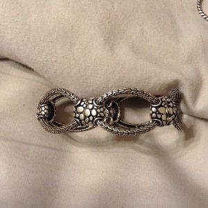 Silver and black stretch bracelet