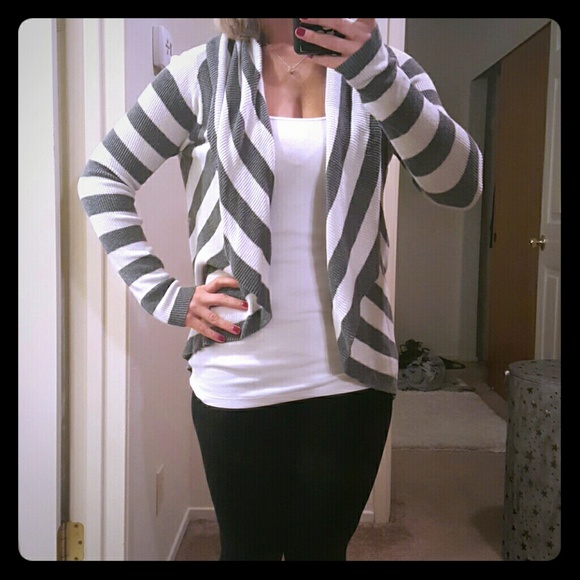 Drape open front sweater