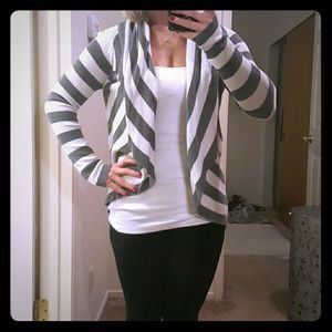 Drape open front sweater