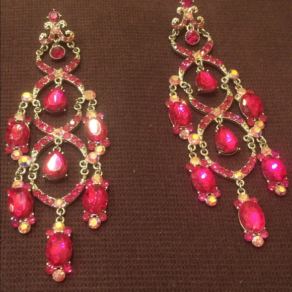 Pink chandelier earrings