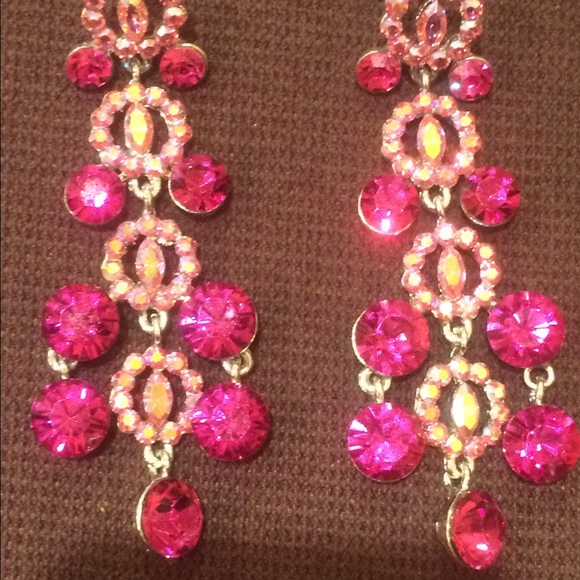 Pink chandelier earrings
