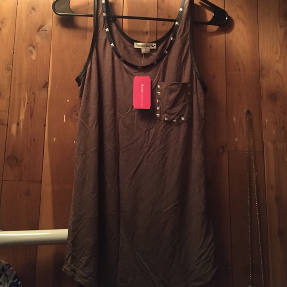 Olive shirt with rhinestones