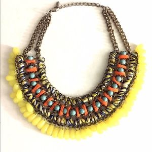 Zara colorful necklace with yellow and blue