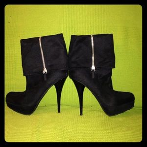 Candies Black Suede Stiletto booties size 8