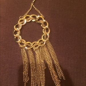 Gold dangle hoops