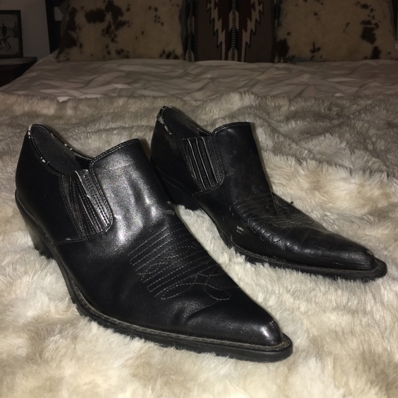 Short, black cowboy boots