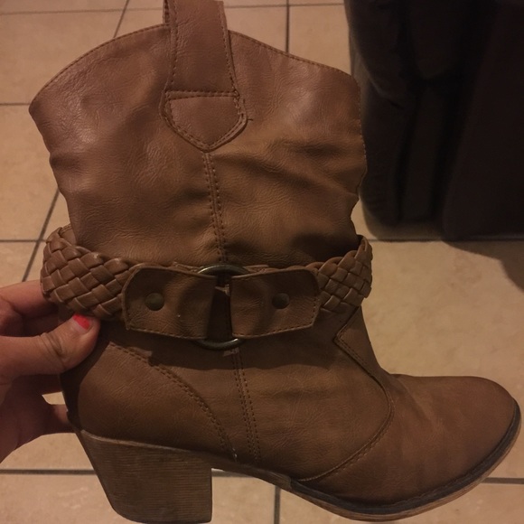 Brown cowboy boots