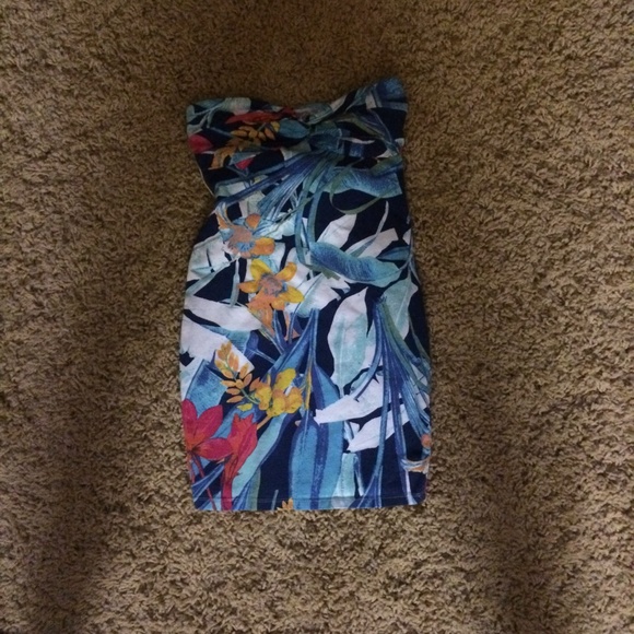 Floral Print Body Con Dress XS