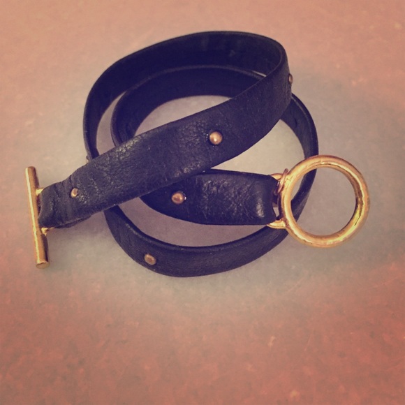 ♦️SOLD♦️Gorjana Black Leather Bracelet