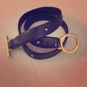 ♦️SOLD♦️Gorjana Black Leather Bracelet